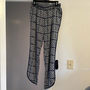 Navy and cream trousers